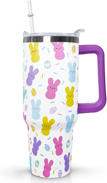 Ceovfoi 40 oz Pickleball Coffee Mug Vacuum Insulated Travel Tumbler with Handle, Lid & Straw - Perfect Pickleball Gifts for Players, Coaches, Lovers | Pickleball Accessories