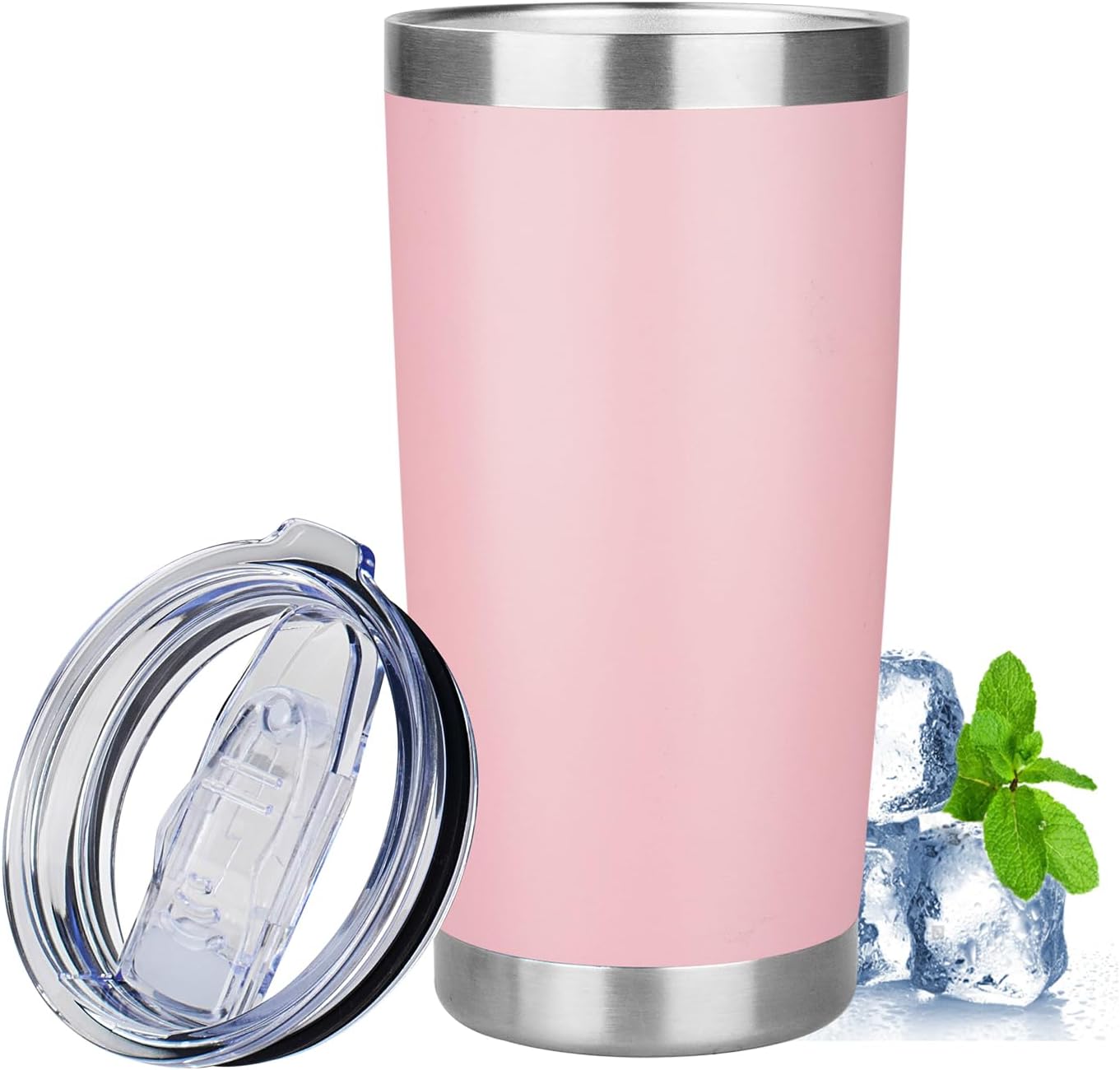 20oz Tumbler with Lid Stainless Steel Insulated Tumblers Travel Coffee Tumbler Bulk Double Wall Vacuum Insulated Water Cup Gifts for Christmas Women Men Her Him Home Office(Navy Blue, 1pack)