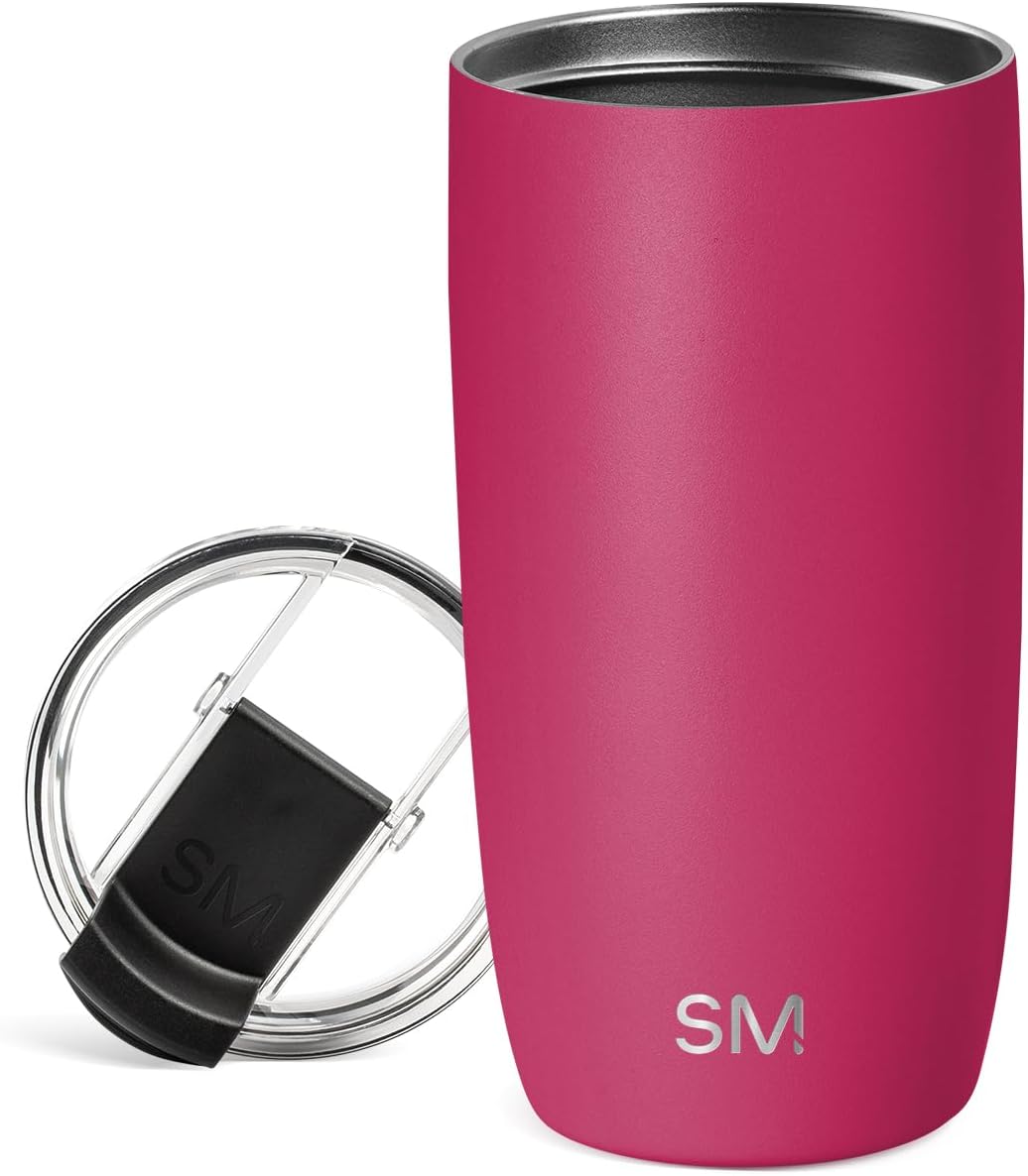 Simple Modern Voyager Tumbler with Flip Lid | Travel Coffee Mug | Insulated Stainless Steel Cold Brew Iced or Hot Coffee Cup | Gifts for Women Men Her Him | 16oz, Almond Birch