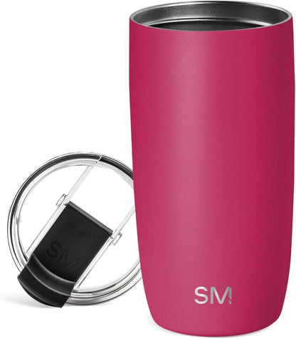 Simple Modern Voyager Tumbler with Flip Lid | Travel Coffee Mug | Insulated Stainless Steel Cold Brew Iced or Hot Coffee Cup | Gifts for Women Men Her Him | 16oz, Almond Birch