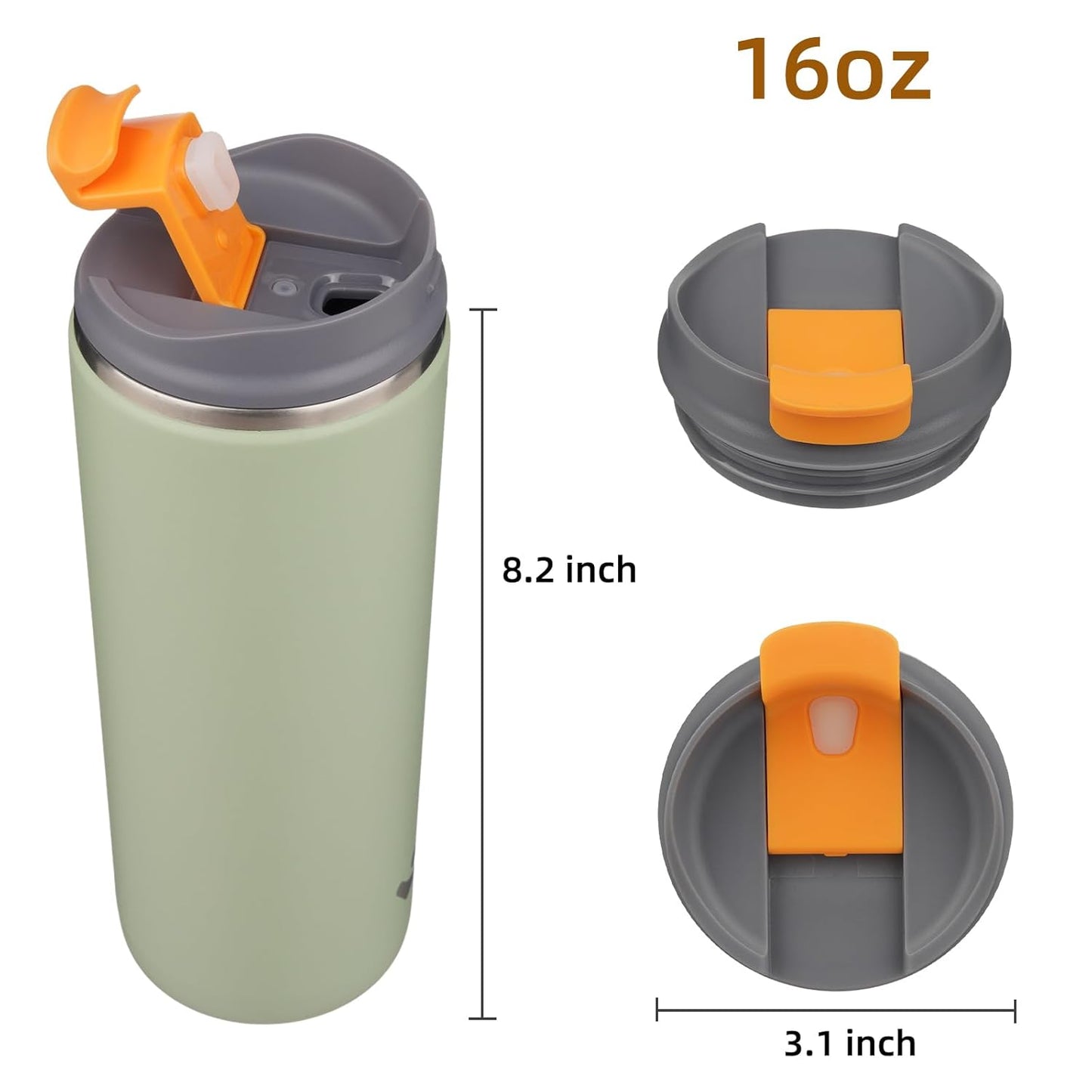 Konokyo Tumbler with Lid, 16 oz Travel Coffee Mug Double Wall Vacuum Stainless Steel Thermal Metal Cup Insulated Water Bottle,Navy Blue