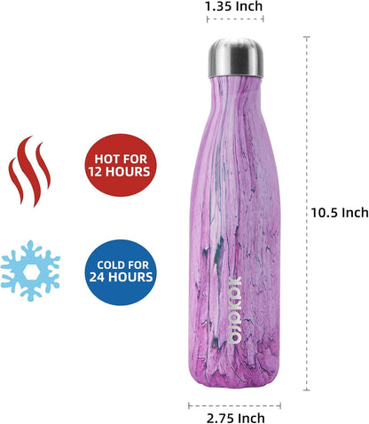 BJPKPK Insulated Water Bottle 12oz Small Stainless Steel Water Bottles Reusable Metal Thermal Keep Cold and Hot,Dreamy Purple - Colors B