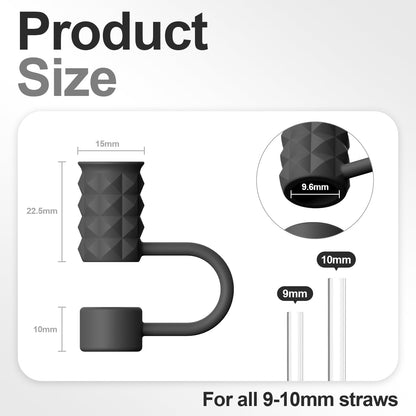 YOTIME 6Pcs Silicone Straw Covers Cap, 0.39in/10mm Straw Toppers Compatible with Stanley Cup 40 & 30 oz, Reusable Dust-Proof Cover Cap for Tumbler with Handle, Starlight