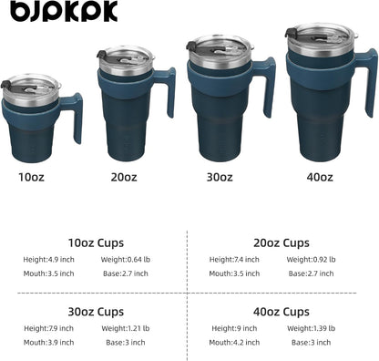 BJPKPK Tumbler With Handle And Straw Lid 40 oz Stainless Steel Insulated Coffee Tumbler Cups For Home, Office or Car,Turquoise