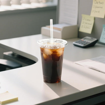 Dealusy 100 Pack - 16 oz Clear Plastic Cups with Lids, Sturdy & Food Safe Iced Coffee Cups with lids, Disposable Plastic Smoothie Cups for Cold Drinks, Sip Lids