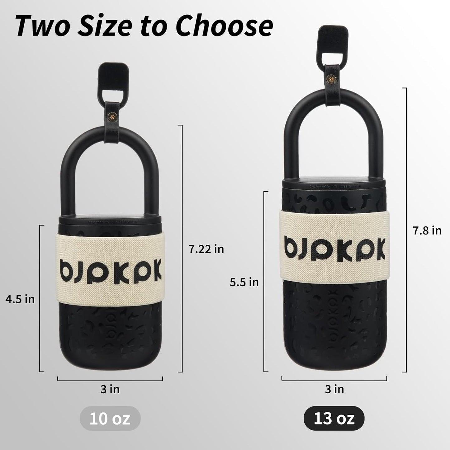 BJPKPK 13oz Insulated Stainless Steel Loop Tumbler With Lid And Handle Travel Coffee Mug Thermal Cup,Latte