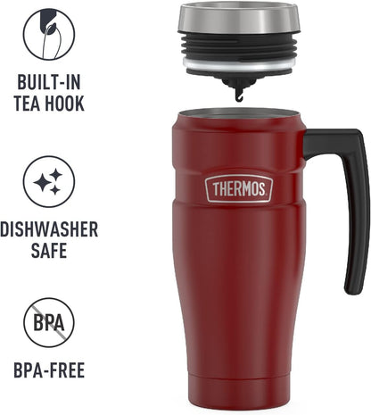 THERMOS Stainless King Vacuum-Insulated Stainless Steel Tumbler - 16oz, Midnight Blue - Insulated Coffee Tumbler for Hot & Cold Drinks - Leak-Proof & Sweat-Proof for Commuting & Traveling