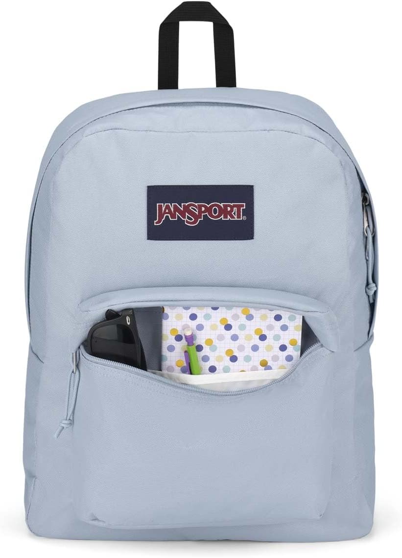 JanSport SuperBreak One Backpacks - Durable, Lightweight Bookbag with 1 Main Compartment, Front Utility Pocket with Built-in Organizer - Premium Backpack, Black - Colors B