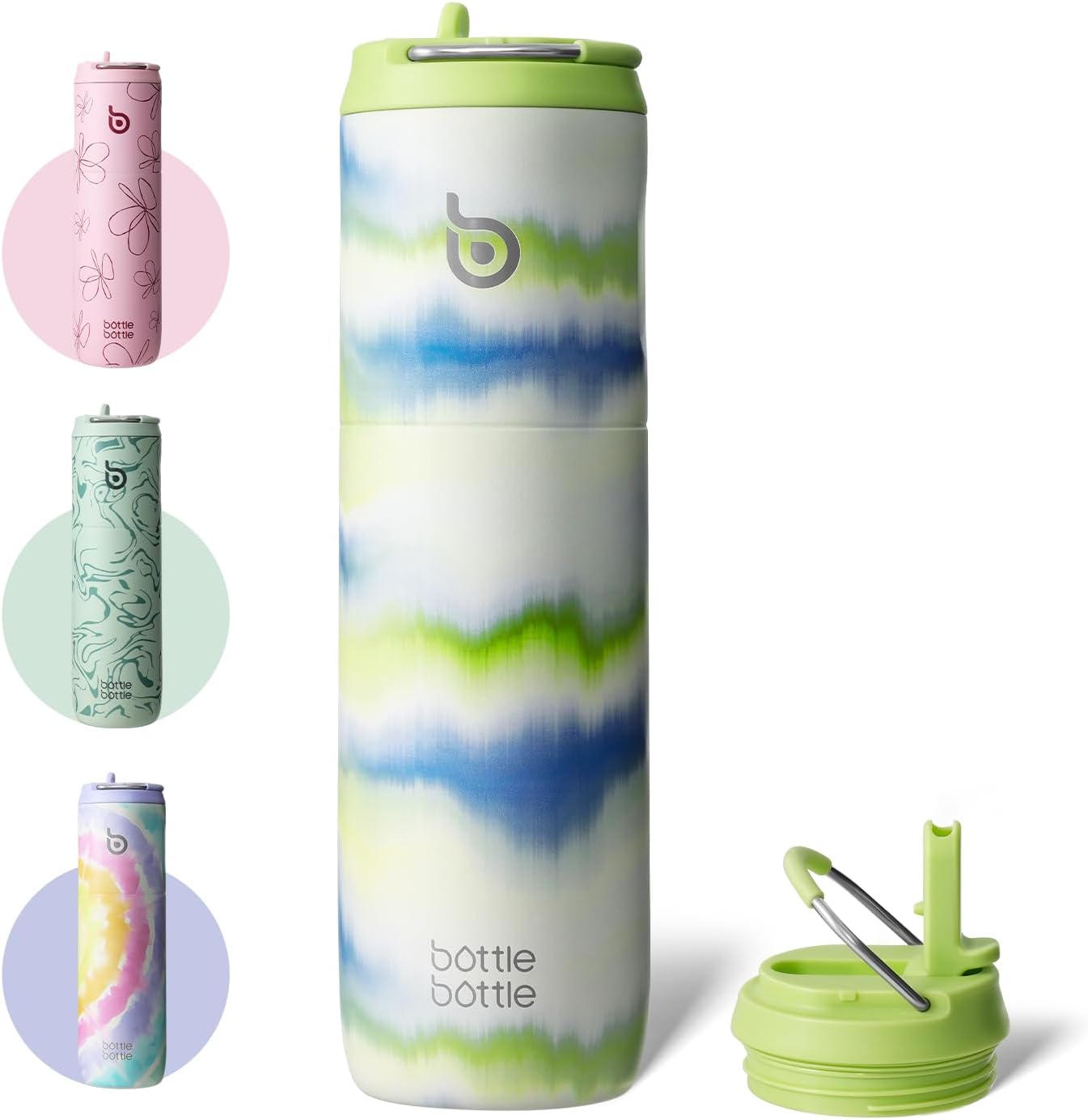 BOTTLE BOTTLE Insulated Water Bottle 24oz with Straw Lid and Handle for Sports Travel Gym Stainless Steel Water Bottles Double-Wall Vacuum Metal Leak Proof BPA-Free