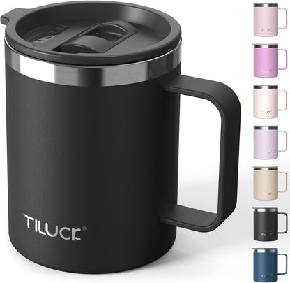 TILUCK 20 oz Insulated Tumbler with BPA-Free Lid, Stainless Steel Vacuum Travel Coffee Mug, Double Wall Coffee Tumbler（20oz，Matte DarkBlue）