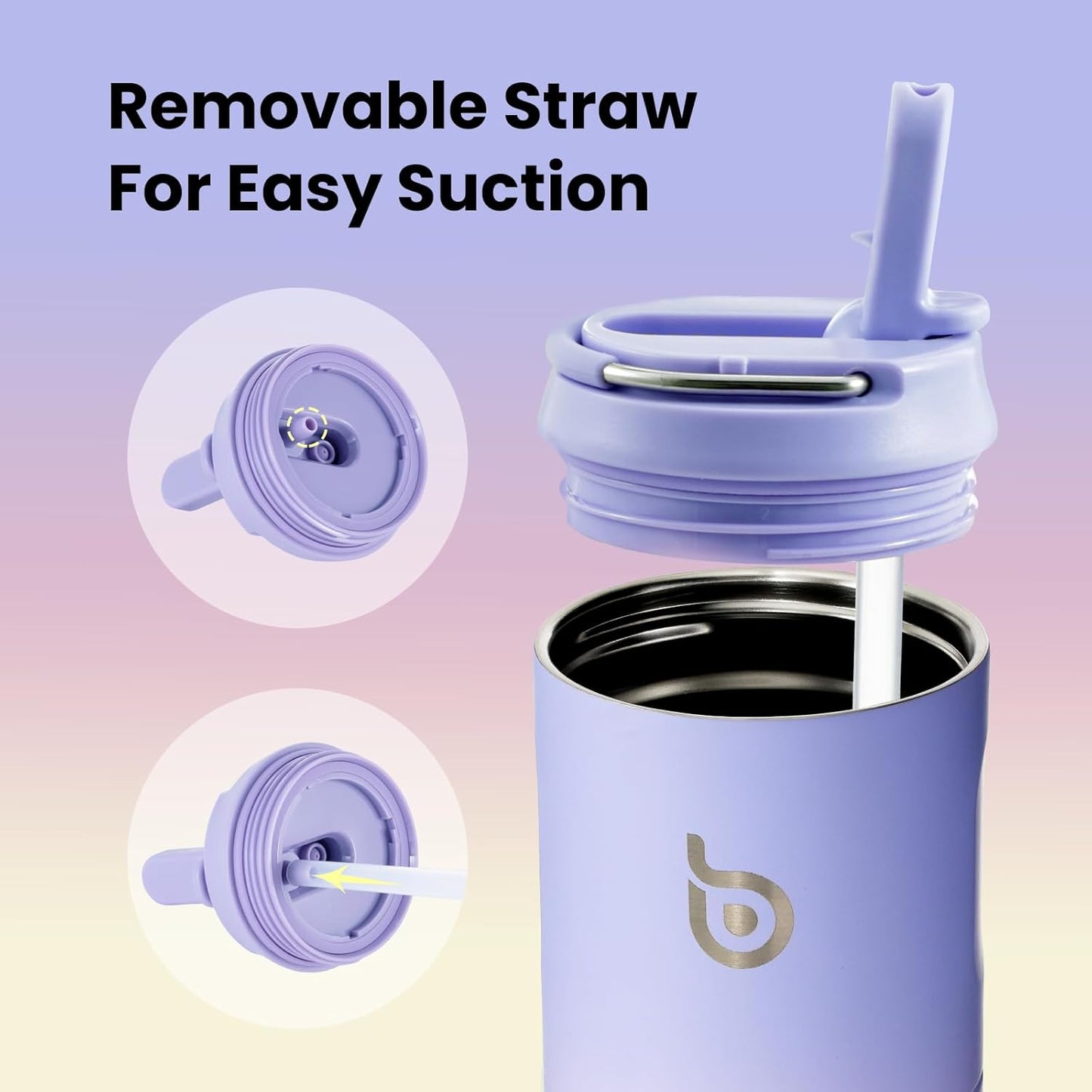 BOTTLE BOTTLE Insulated Water Bottle 24oz with Straw Lid and Handle for Sports Travel Gym Stainless Steel Water Bottles Double-Wall Vacuum Metal Leak Proof BPA-Free