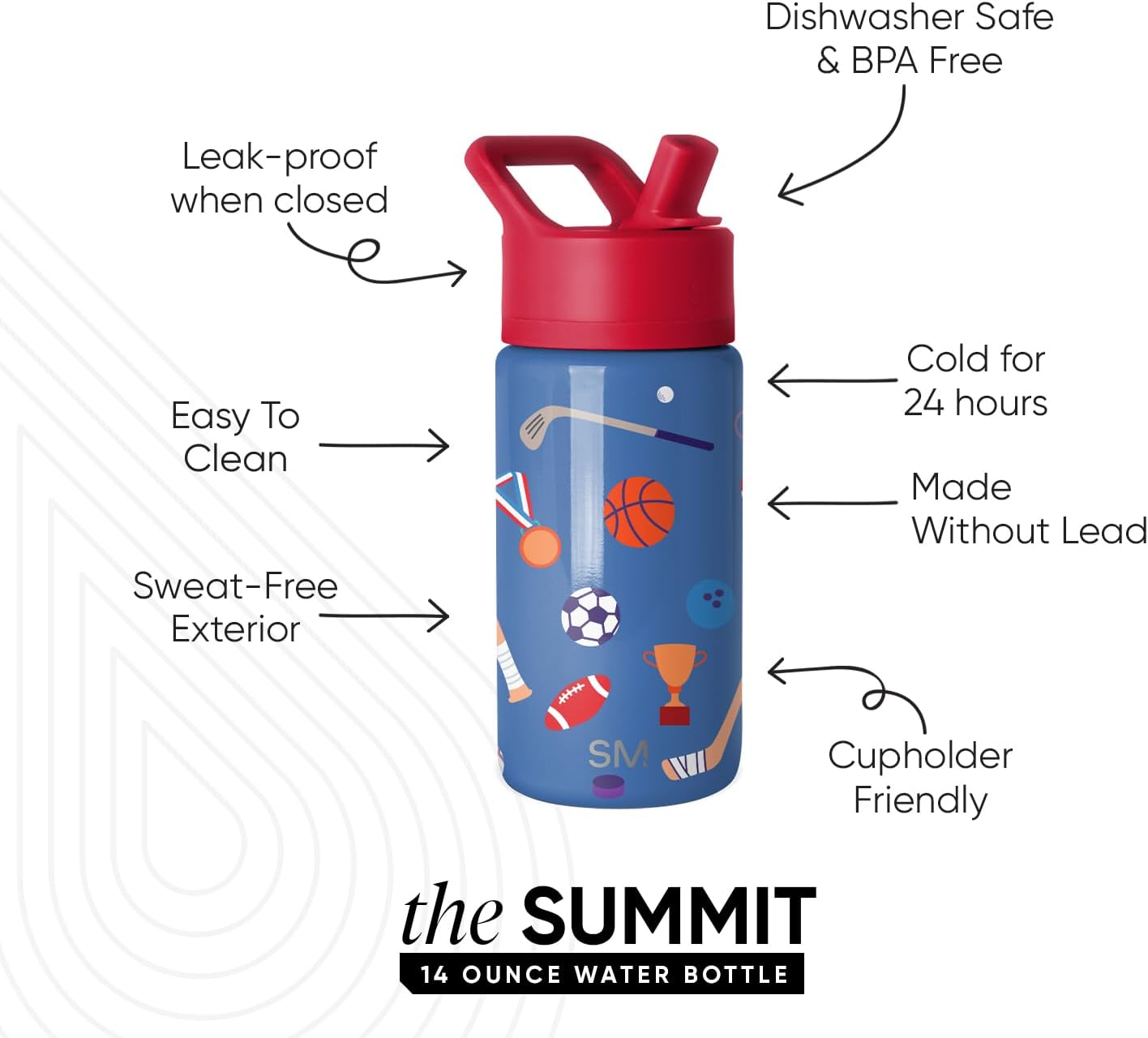 Simple Modern Kids Water Bottle with Straw Lid | 14oz Insulated Stainless Steel Kids Tumbler & Spill Proof Toddler Cup for School, Girls, Boys | Summit | Chloe Floral - Colors A