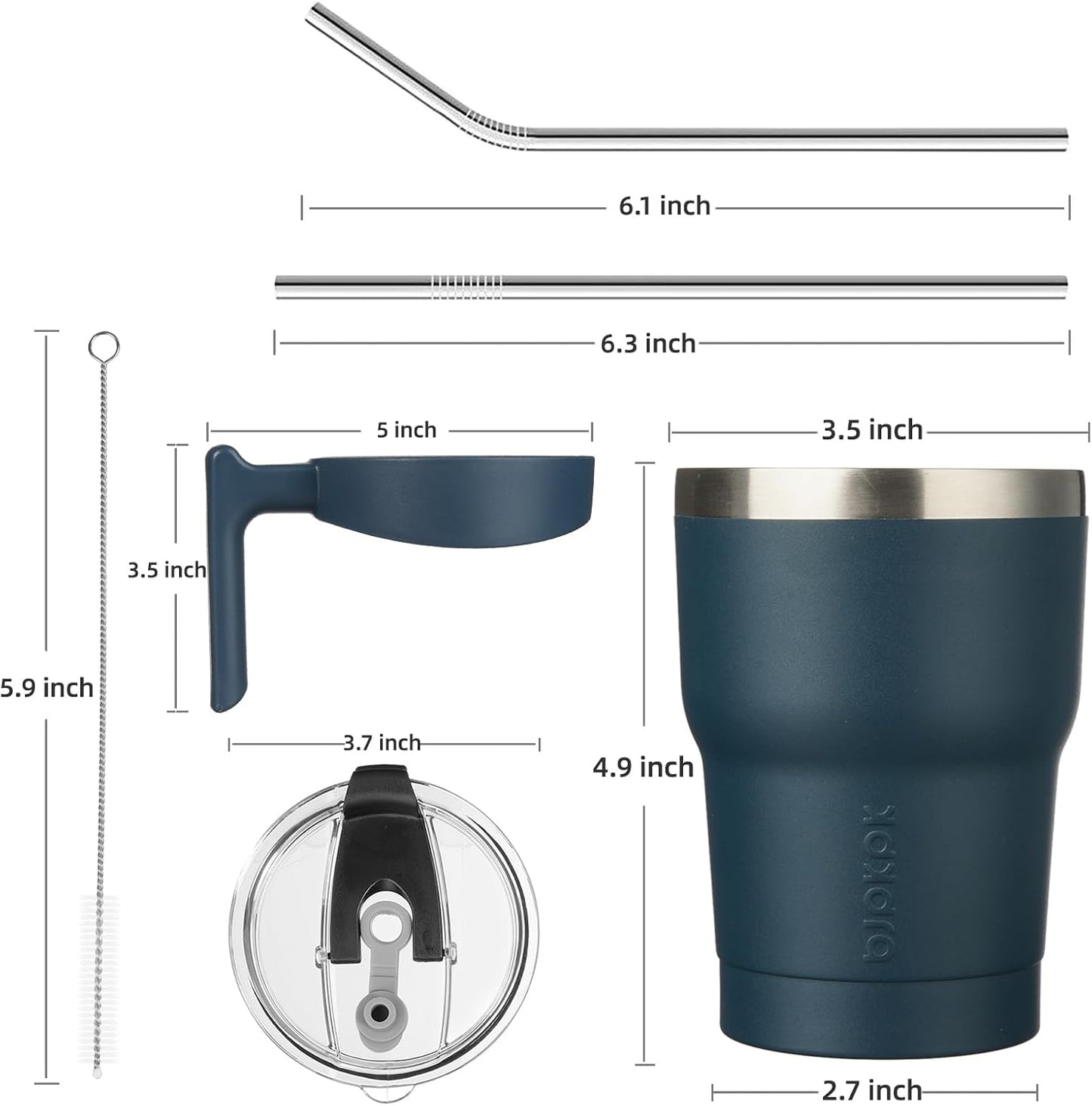 BJPKPK Tumbler With Handle And Straw Lid 40 oz Stainless Steel Insulated Coffee Tumbler Cups For Home, Office or Car,Turquoise