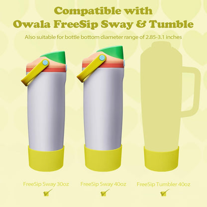 2PCS Silicone Boots for Owala 30oz & 40oz FreeSip Sway Bottles & Tumblers – Non-Slip, Scratch-Resistant, Stability Enhancer for Owala Accessories (Eucalyptus Green) - Colors A