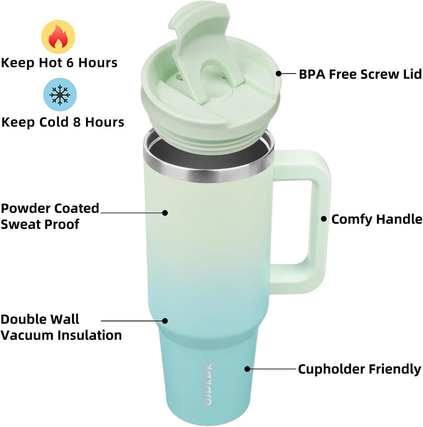 BJPKPK 30oz Stainless Steel Insulated Tumbler With Handle And Lid Straw Travel Coffee Mug Thermal Cup,Black