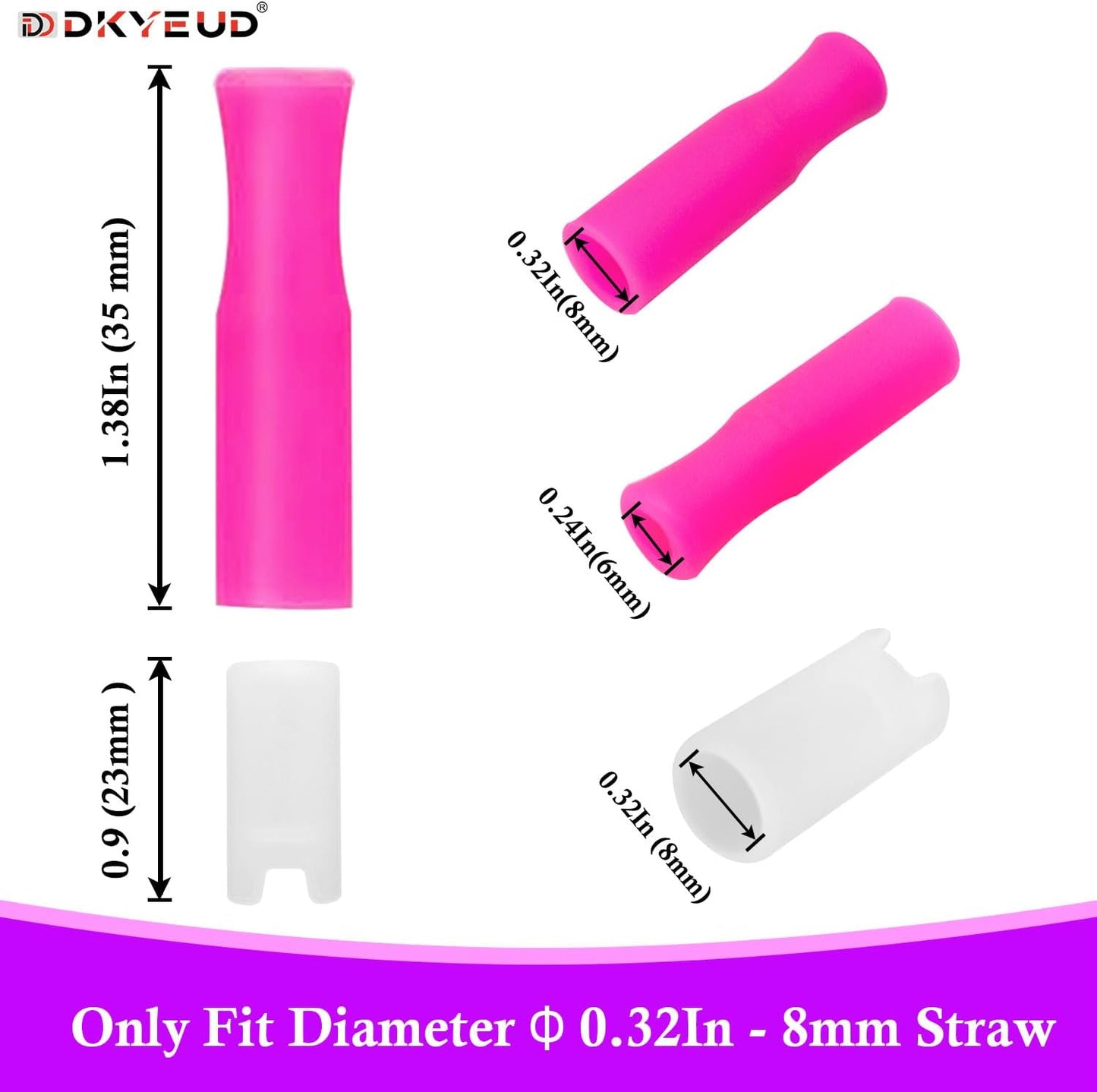 Reusable Stainless Steel Straws Set 6 PCS with 6 Silicone Tips, 2 Straw Brush, 1 Storage Case, Different Sizes of Metal Straws Reusable, Suitable for 14, 20, 30 oz Cups Tumbler, for Hot/Cold Drinks