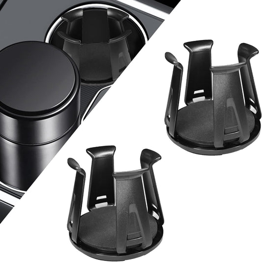Car Cup Holder Expander, 2PCS Cup Holder Insert Adapter for Car, Adjustable Automotive Slim Can Cupholder Expander for Fixing Beverage Bottle Water Cups, Adhesive Energy Drink Storage Rack