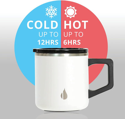 Elemental Insulated Coffee Mug - Triple-Wall Stainless Steel Summit Travel Cup for Hot and Cold Drinks - Thermal Coffee Mug with Lid and Handle for Camping, Office & Travel 16oz - Rainbow Speckle