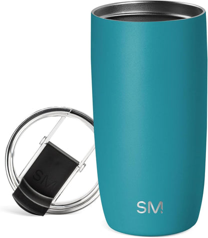 Simple Modern Voyager Tumbler with Flip Lid | Travel Coffee Mug | Insulated Stainless Steel Cold Brew Iced or Hot Coffee Cup | Gifts for Women Men Her Him | 16oz, Almond Birch