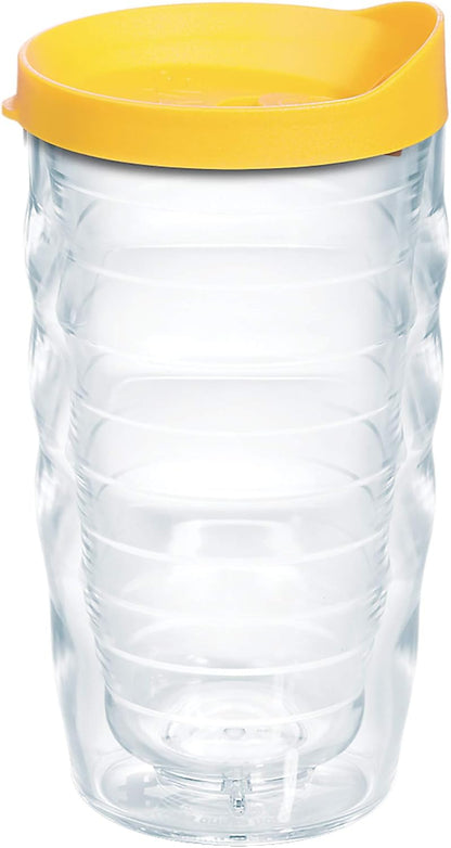 Tervis Clear & Colorful Lidded Made in USA Double Walled Insulated Tumbler Travel Cup Keeps Drinks Cold & Hot, 24oz, Black Lid, 1 Count (Pack of 1)
