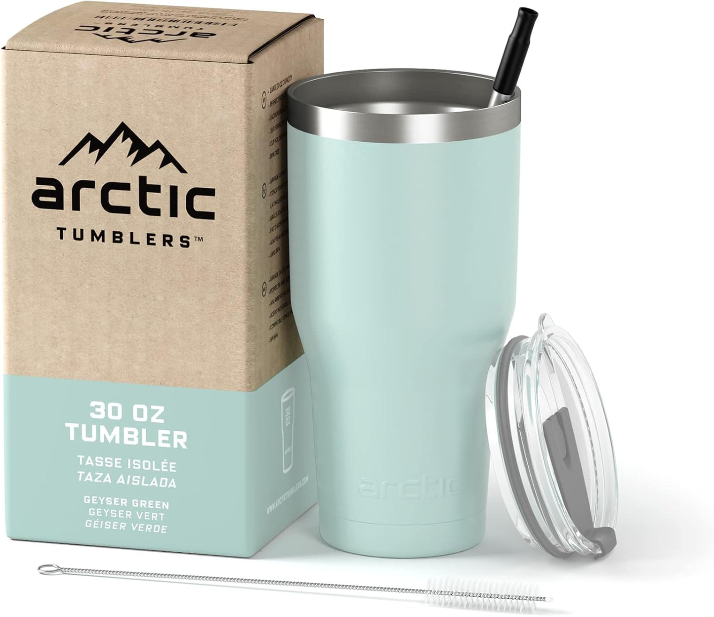 | 30 oz Tuscan Sun Insulated Tumbler with Straw & Cleaner - Retains Temperature up to 24hrs - Non-Spill Splash Proof Lid, Double Wall Vacuum Technology, BPA Free & Built to Last