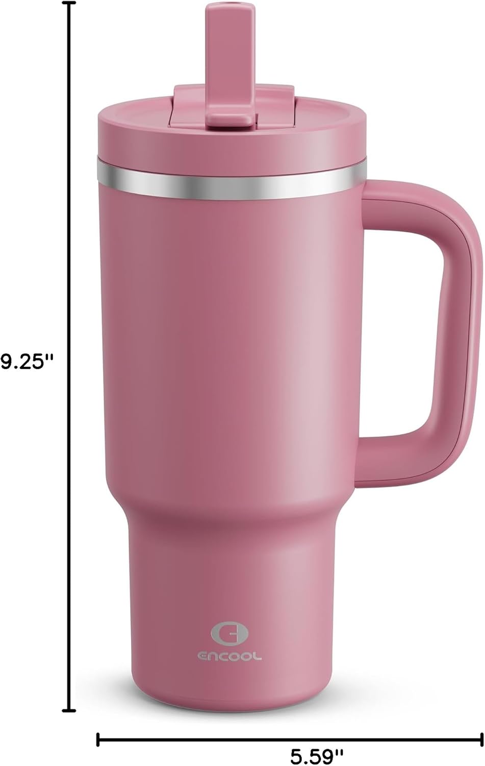 40 oz Tumbler with Handle and Straw: Stainless Steel Insulated Tumbler Keeps Cold for 24 Hours, Leakproof Travel Cup Fits in Cup Holder and BPA-Free, Cotton Candy