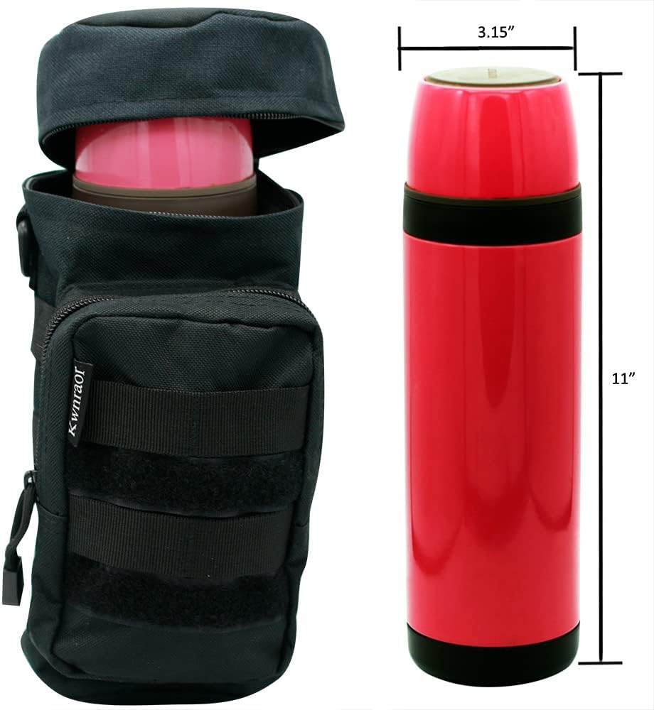 Molle Water Bottle Holder, Tactical Water Bottle Pouches for Backpack with D-Ring Hook