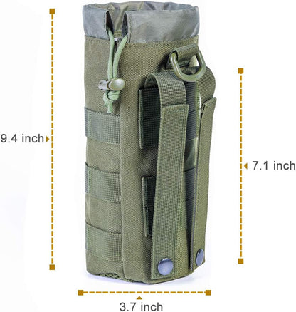 Upgraded Sports Water Bottles Pouch Bag, Tactical Drawstring Molle Water Bottle Holder Tactical Pouches, Travel Mesh Water Bottle Bag Tactical Hydration Carrier