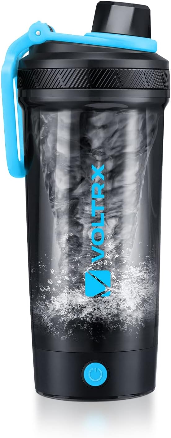 VOLTRX Electric Protein Shaker Bottle - USB Rechargeable Mixer Cup for Shakes and Meal Replacements, BPA-Free Tritan, 20oz