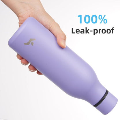 Konokyo Insulated Water Bottle with Strap,18 oz Double Wall Stainless Steel Vacuum Bottles Metal Water Flask,Macaron Green - Colors B