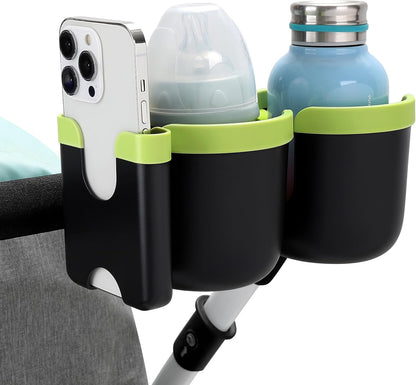 Accmor Stroller Cup Holder with Phone Holder, Bike Cup Holder, Universal Cup Holder for Uppababy Nuna Doona Strollers, 2-in-1 Cup Holder for Walker, Wheelchair, Scooter - Colors A