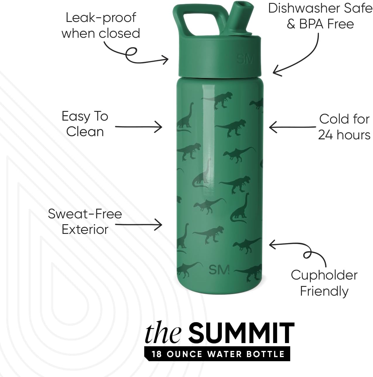 Simple Modern Kids Water Bottle with Straw Lid | 14oz Insulated Stainless Steel Kids Tumbler & Spill Proof Toddler Cup for School, Girls, Boys | Summit | Chloe Floral - Colors A