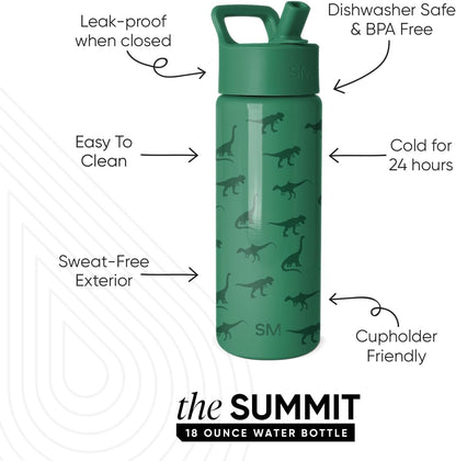 Simple Modern Kids Water Bottle with Straw Lid | 14oz Insulated Stainless Steel Kids Tumbler & Spill Proof Toddler Cup for School, Girls, Boys | Summit | Chloe Floral - Colors A