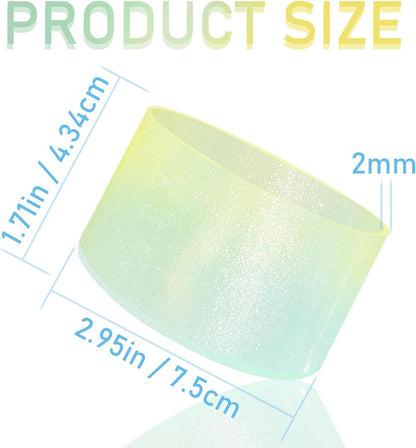 Jelly Luster Glitter Silicone Transparent Boot for Stanley 20-40oz, Compatible with Hydro Flask or Other Water Bottle Tumbler, 2.85-3.0 inch Protective Anti-Slip Bottom Sleeve Cover