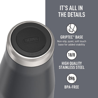 THERMOS ICON SERIES, Stainless Steel Tumbler, Matte Stainless Steel, 16 oz