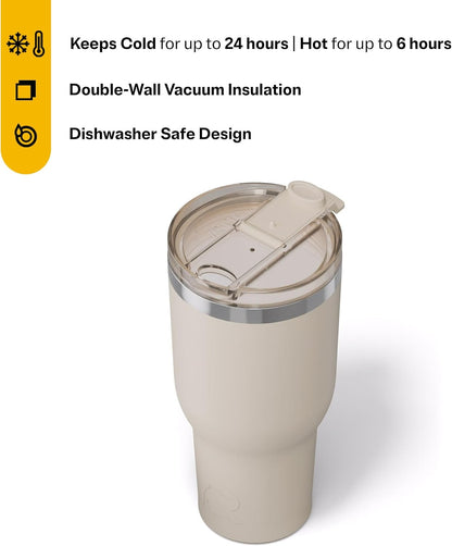 RTIC 20oz Essential Tumbler with Lid, Ceramic Lined, Insulated, Stainless Steel, Metal, Double Wall Vacuum-Insulation, Travel Cup for Iced Coffee, Tea, Hot and Cold Drink, Graphite