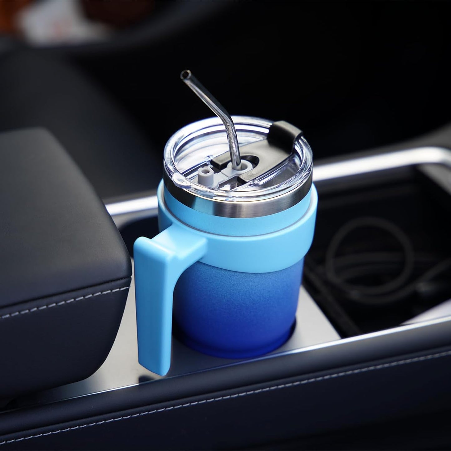BJPKPK Tumbler With Handle And Straw Lid 40 oz Stainless Steel Insulated Coffee Tumbler Cups For Home, Office or Car,Turquoise