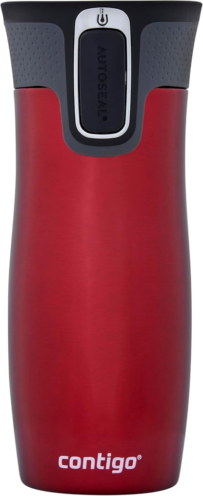 Contigo West Loop Autoseal Travel Mug, Stainless Steel Thermal Mug, Vacuum Flask, Leakproof Tumbler, Coffee Mug with BPA-Free Easy-Clean Lid