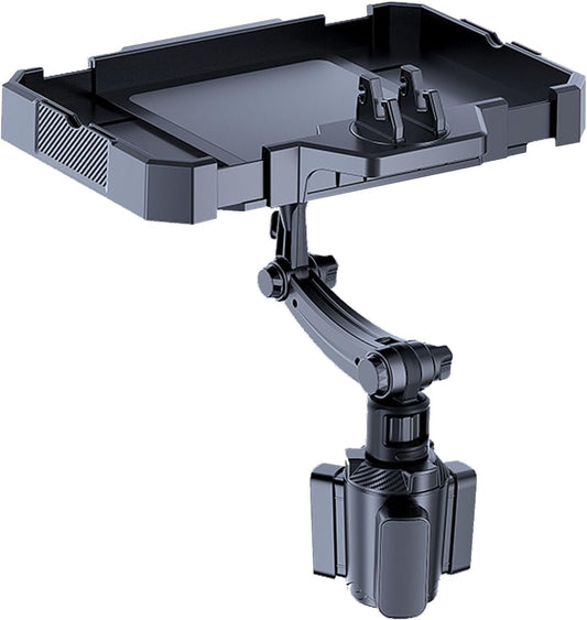 Car Cup Holder Tray, 5 in 1 Adjustable Car Cup Holder Expander Detachable Car Food Tray & Organizer – Automotive Cup Tray Table 9.8”with 360° Rotation with Phone Mount, Fit in 2.6"-3.9" Car Holder