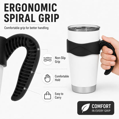 Hyturtle 1Pcs Stylish and Functional Black Tumbler Handle Fits Only For 20 OZ YETI Tumbler - Secure Grip, Lightweight, Dishwasher Safe - Ideal for Travel and Outdoor Activities - BPA Free