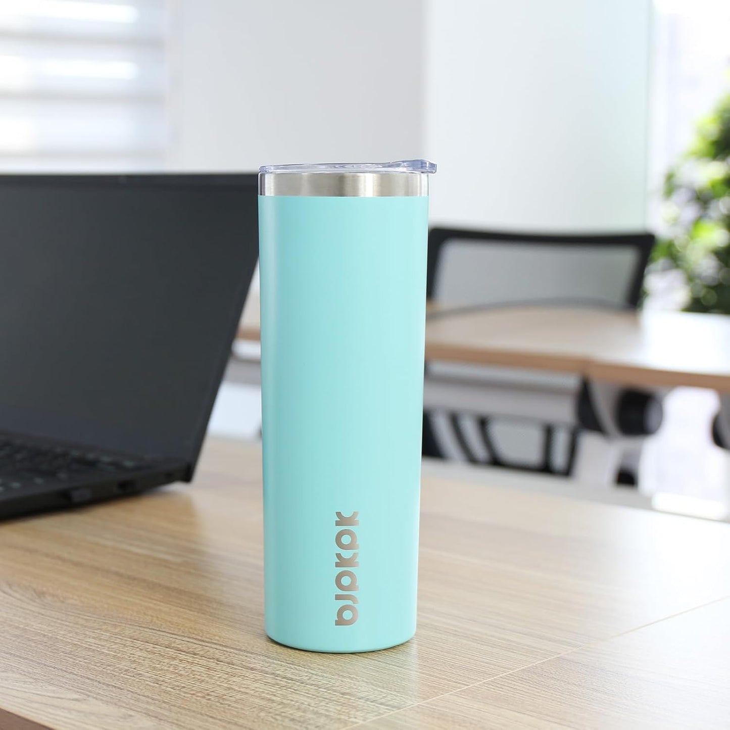 BJPKPK Skinny Tumbler with Lid 20 oz Stainless Steel Vacuum Insulated Double Wall Travel Coffee Water Tumblers Cup,White