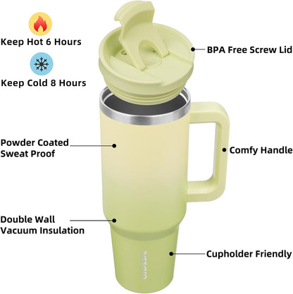 BJPKPK 30oz Stainless Steel Insulated Tumbler With Handle And Lid Straw Travel Coffee Mug Thermal Cup,Black