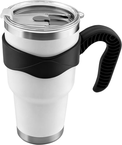 GGQ 30oz Insulated Tumbler with Handle Food-Grade 304 Stainless Steel with Lid,Straw and Cleaning Brush,Double Wall Cup for Hot & Cold Beverages,Leak-Proof Sweat-Proof Travel Coffee Cup (Green)