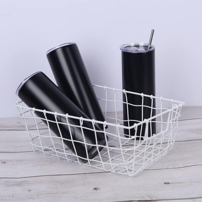 8 Pack 20 Oz Straight Skinny Tumblers, Individually Gift Boxed Stainless Steel Slim Skinny Tumbler Set Bulk, 20 Oz Insulated Slim Thin Travel Tumbler Cup for Diy, Silver