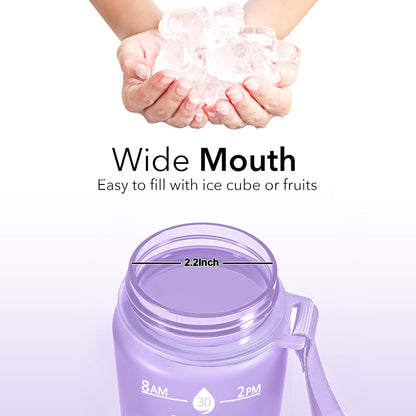 Hyeta 32oz Water Bottles with Straw - Stay Motivated and Hydrated with Convenient Times to Drink Markings, Durable, Leak-proof