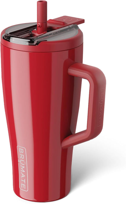 BrüMate Era Flip 30oz Tumbler with 100% Leakproof Covered Straw Lid | Hygienic Covered Straw | Insulated Stainless Steel Water Bottle with Handle | Cup Holder Friendly | BPA-Free (Sage)