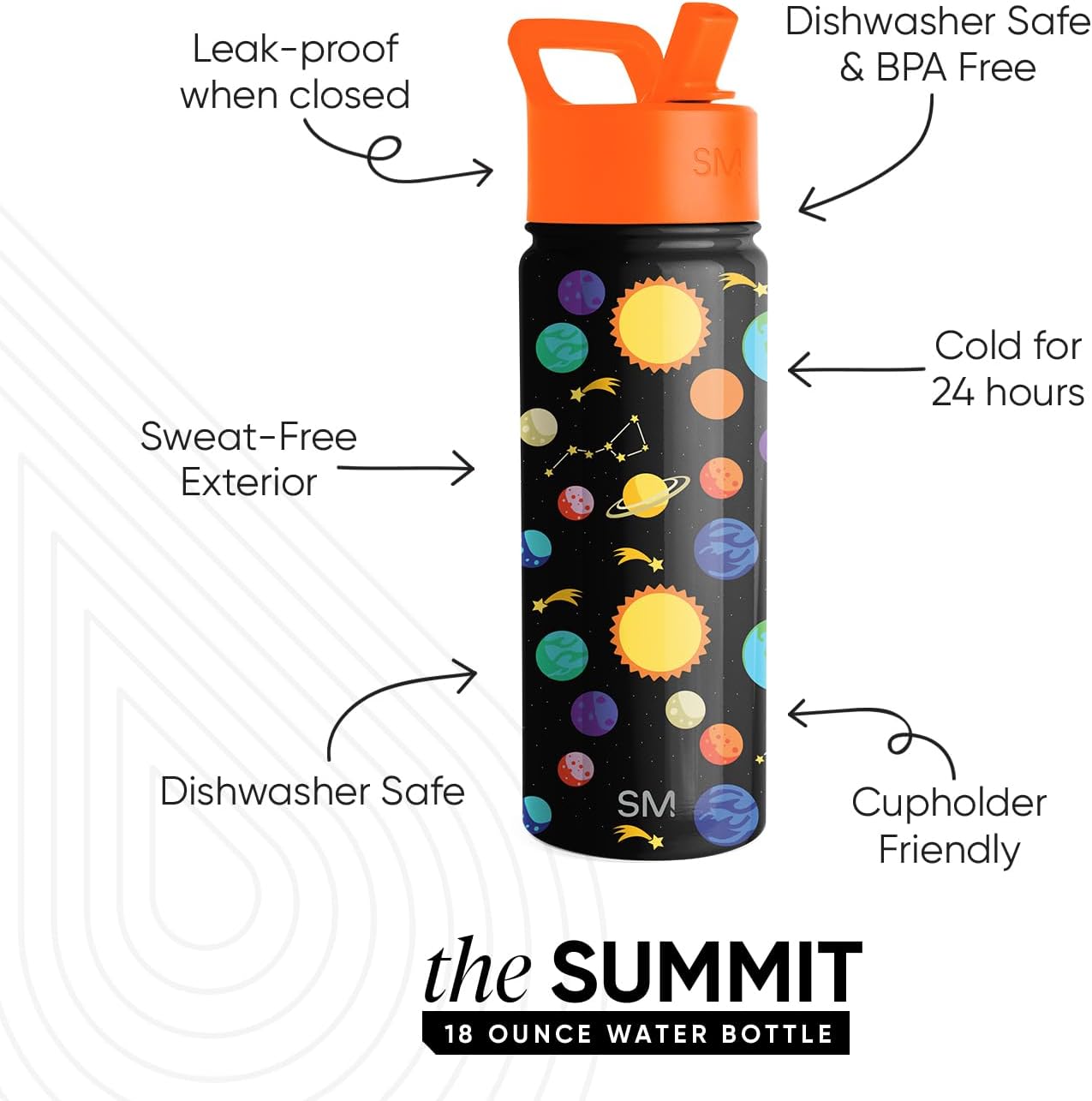 Simple Modern Kids Water Bottle with Straw Lid | 14oz Insulated Stainless Steel Kids Tumbler & Spill Proof Toddler Cup for School, Girls, Boys | Summit | Chloe Floral - Colors A