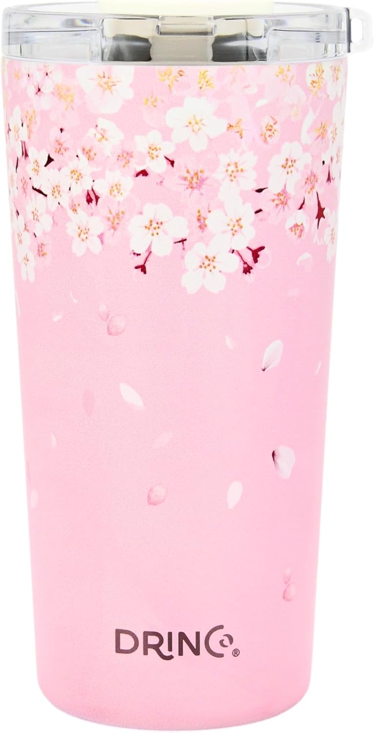 Drinco - 20 oz Stainless Steel Tumbler | Double Walled Vacuum Insulated Mug With Lid, 2 Straws, For Hot & Cold Drinks (20oz Dragonfly)