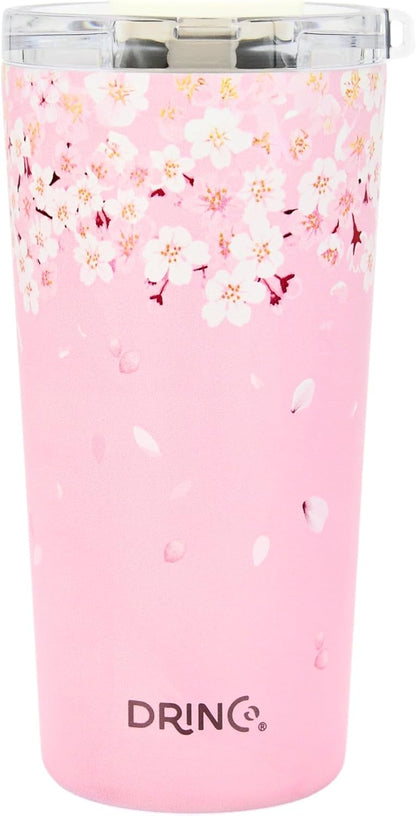 Drinco - 20 oz Stainless Steel Tumbler | Double Walled Vacuum Insulated Mug With Lid, 2 Straws, For Hot & Cold Drinks (20oz Dragonfly)