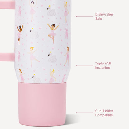 HydroJug Kids - 20 oz Insulated Kids Water Bottle with Flip Straw & Handle | Leak-Proof & Durable | Perfect for School, Sports, Lunch, Travel & Camp, Primrose